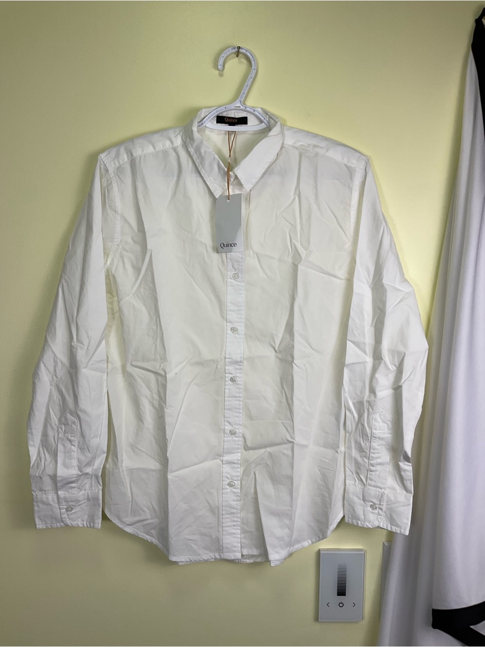 100% Organic Cotton Poplin Long Sleeve Shirt - White